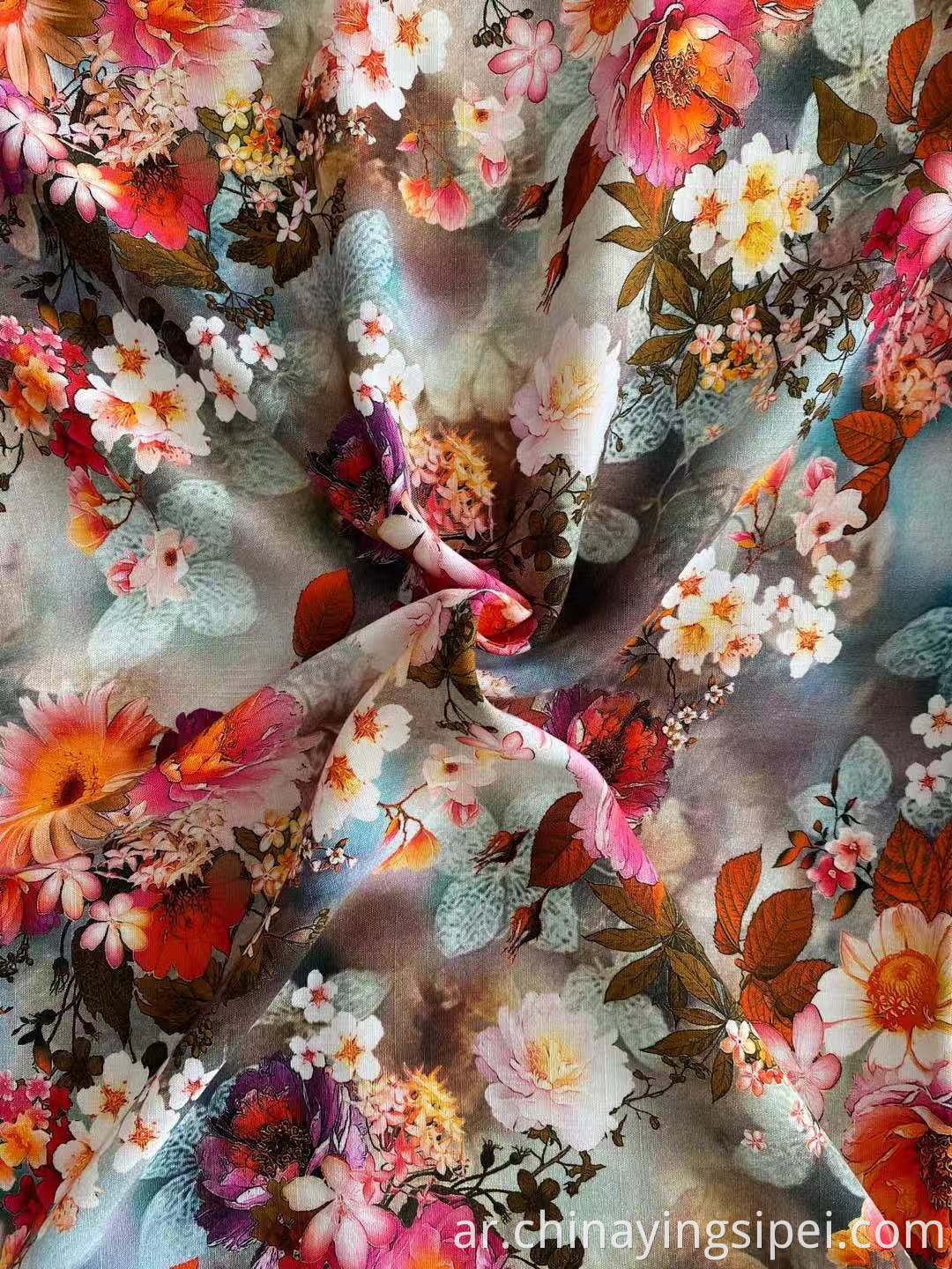 النسيج الجديد SHAOXING SCENTILE Stock 100 ٪ RAYON/VISCOSE منسوج القماش Rayon Poplin Digital Printing Frust for Shirt Dress